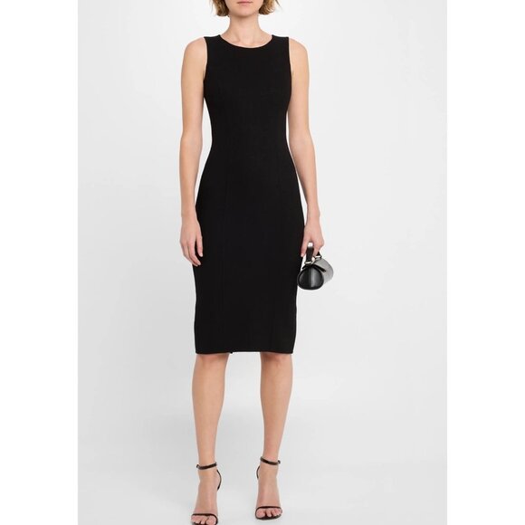 Michael Kors Collection Sleeveless Sheath Wool-Blend Black Dress Made In Italy 6 - Picture 1 of 10